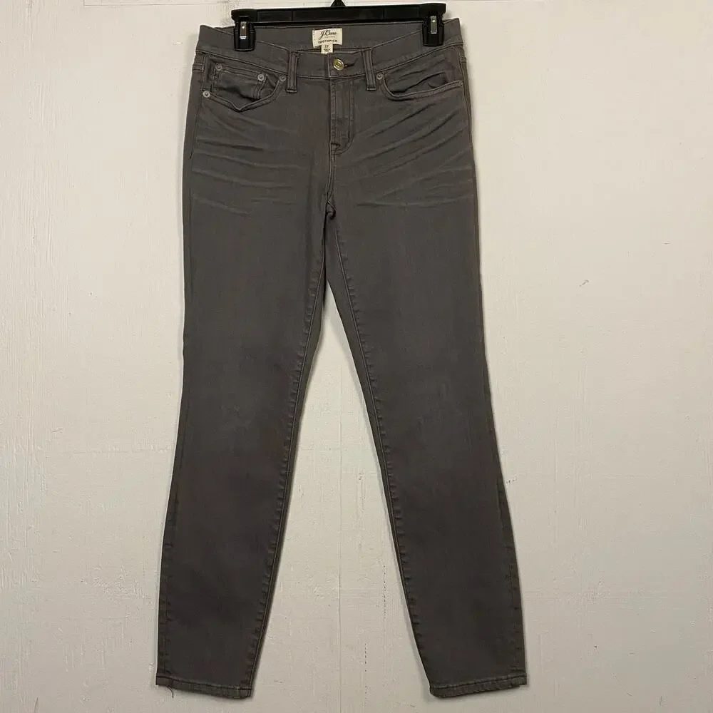 J. Crew Gray Whiskered Toothpick Jeans Size 27